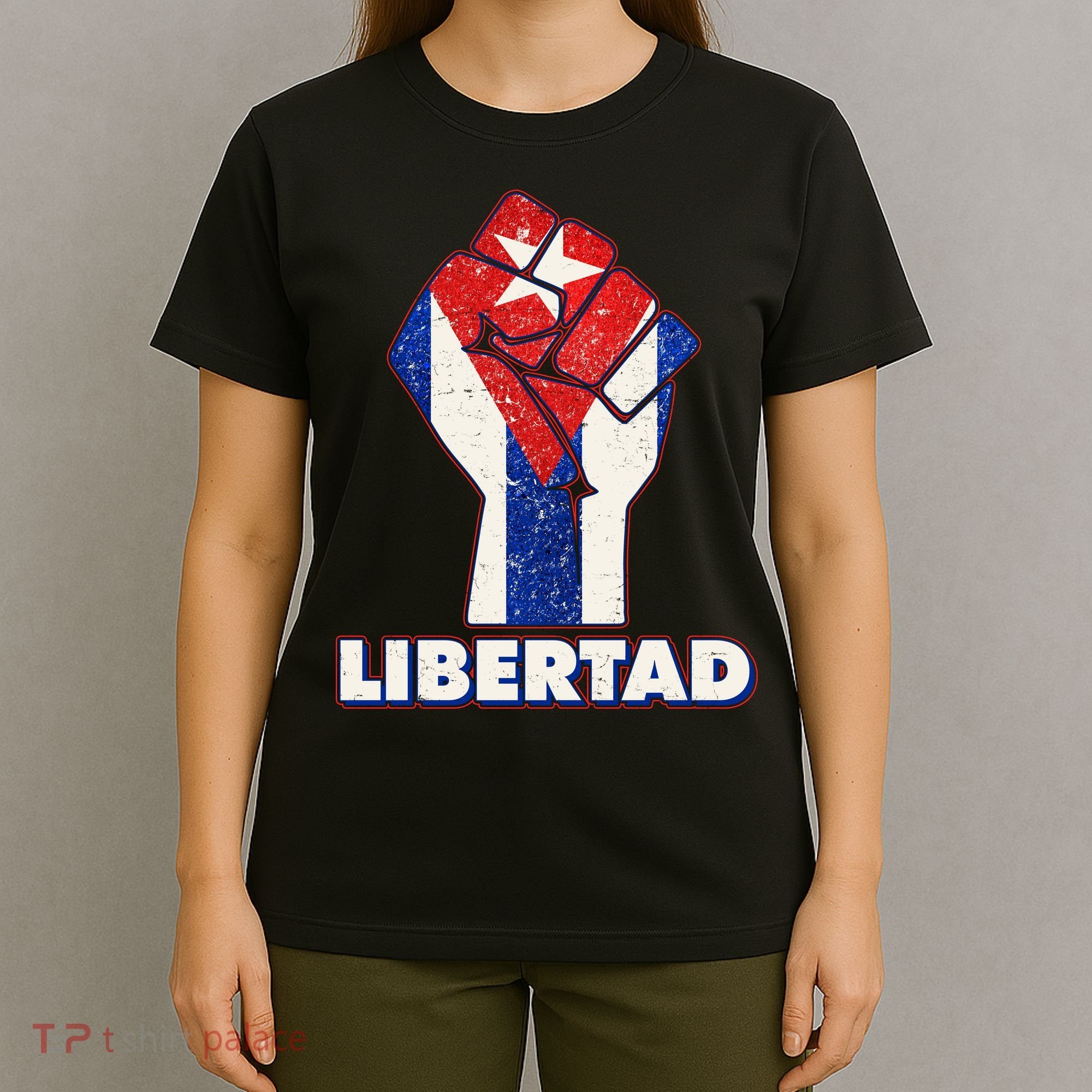 Libertad Cuba Cuban Flag Protest Fist T-Shirt