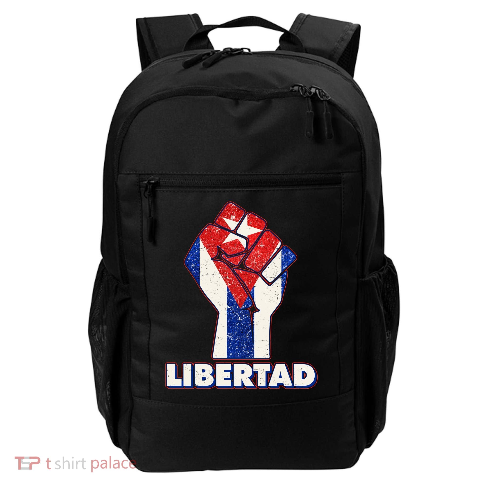 Libertad Cuba Cuban Flag Protest Fist Backpack