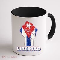 Libertad Cuba Cuban Flag Protest Fist Coffee Mug thumb 1