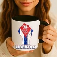 Libertad Cuba Cuban Flag Protest Fist Coffee Mug thumb 3
