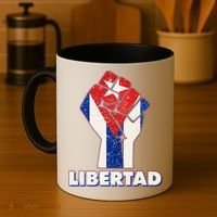 Libertad Cuba Cuban Flag Protest Fist Coffee Mug thumb 4