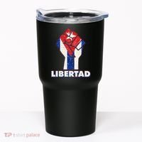 Libertad Cuba Cuban Flag Protest Fist Tumbler thumb 0