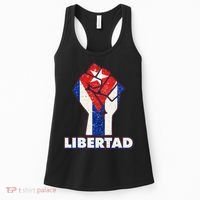Libertad Cuba Cuban Flag Protest Fist Women's Tank Top thumb 0