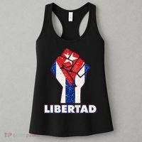 Libertad Cuba Cuban Flag Protest Fist Women's Tank Top thumb 3