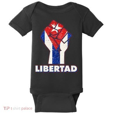 Libertad Cuba Cuban Flag Protest Fist Baby Bodysuit
