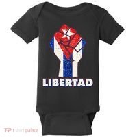 Libertad Cuba Cuban Flag Protest Fist Baby Bodysuit thumb 0