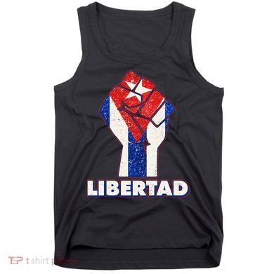 Libertad Cuba Cuban Flag Protest Fist Tank Top