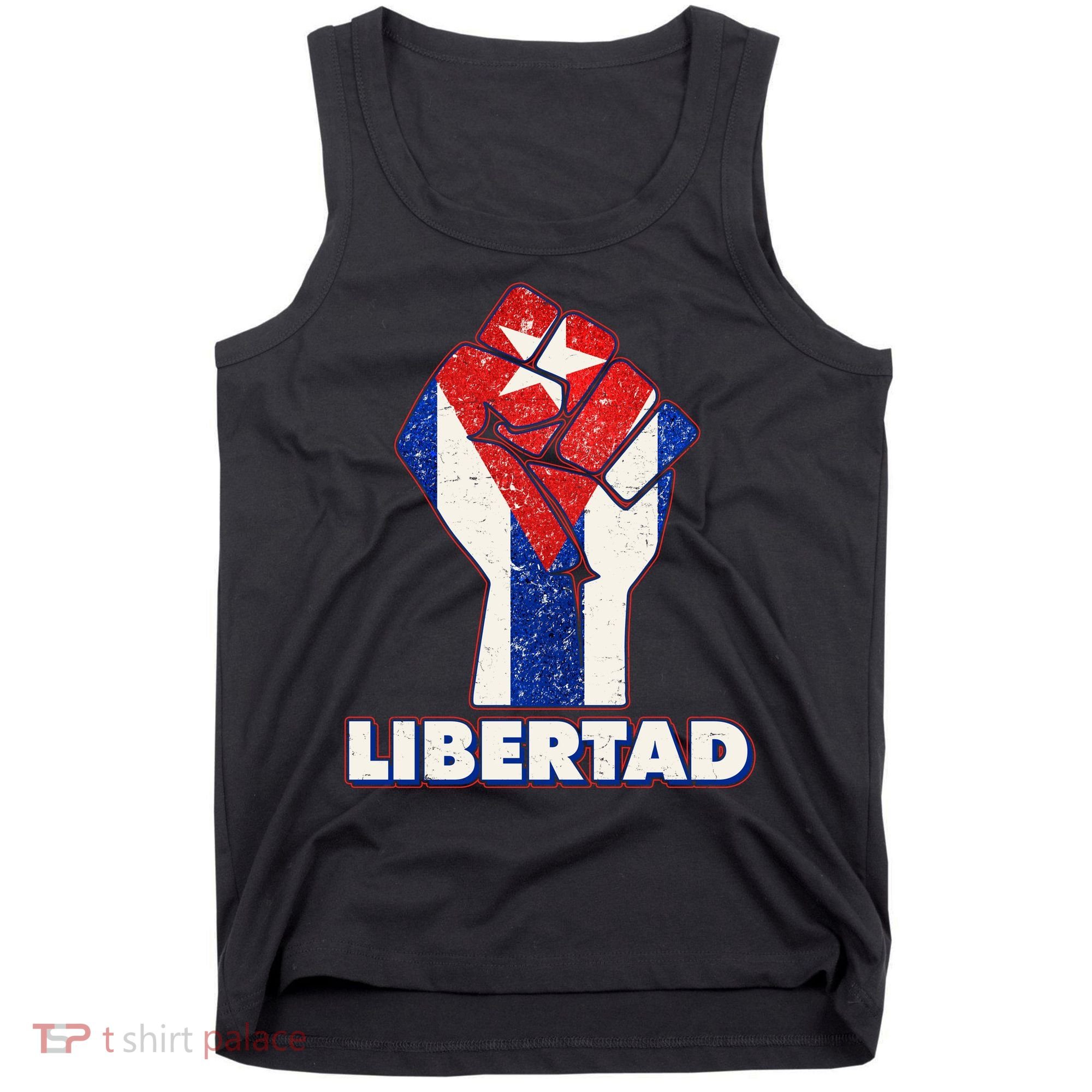 Libertad Cuba Cuban Flag Protest Fist Tank Top