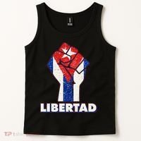 Libertad Cuba Cuban Flag Protest Fist Tank Top thumb 2
