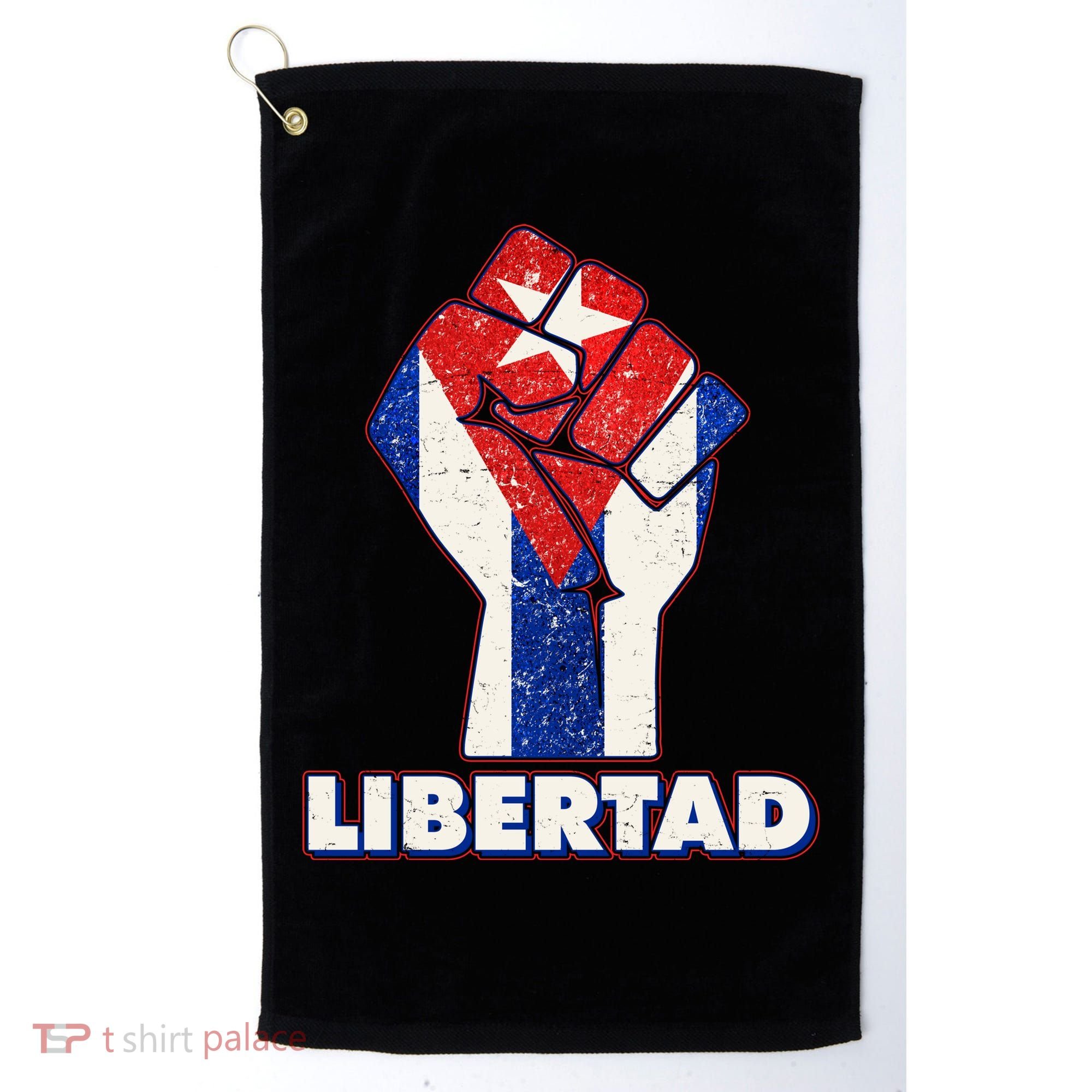 Libertad Cuba Cuban Flag Protest Fist Golf Towel