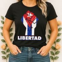 Libertad Cuba Cuban Flag Protest Fist Women's T-Shirt thumb 2
