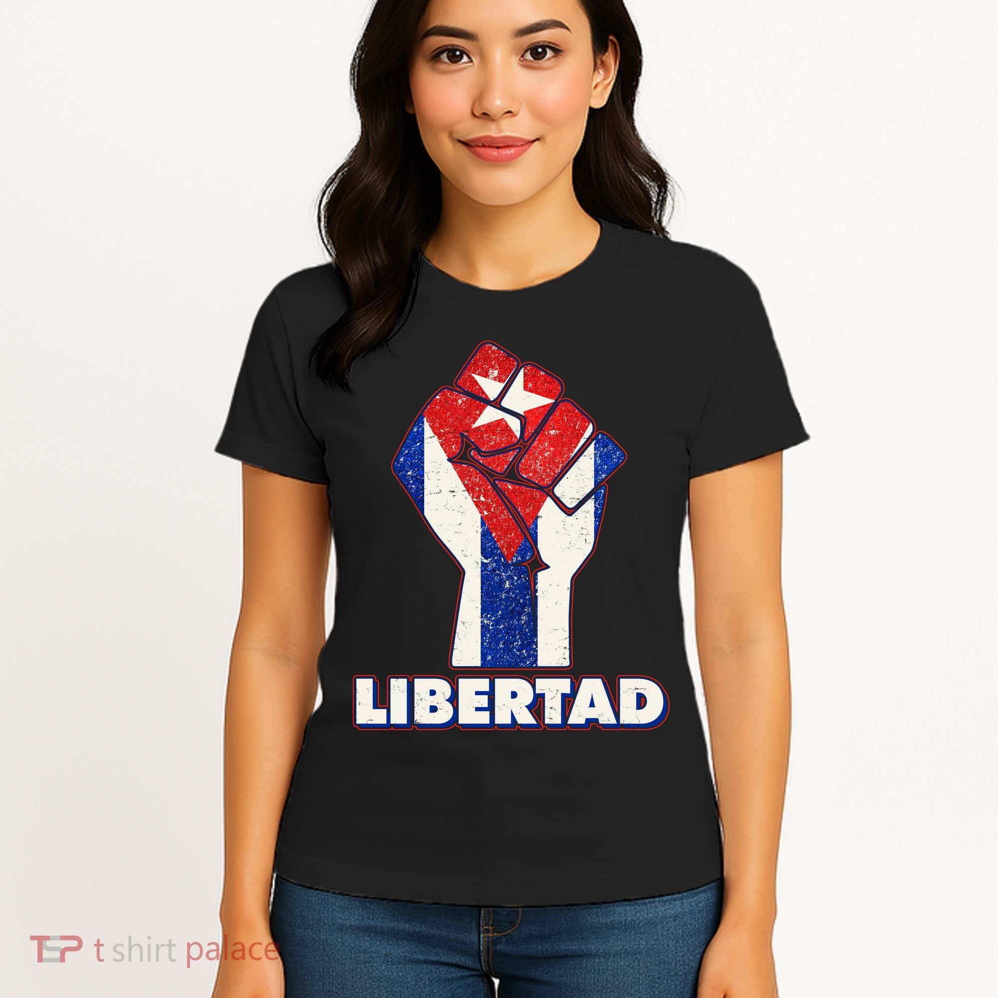 Libertad Cuba Cuban Flag Protest Fist Women's T-Shirt