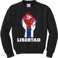 Libertad Cuba Cuban Flag Protest Fist Kids Sweatshirt thumb 0
