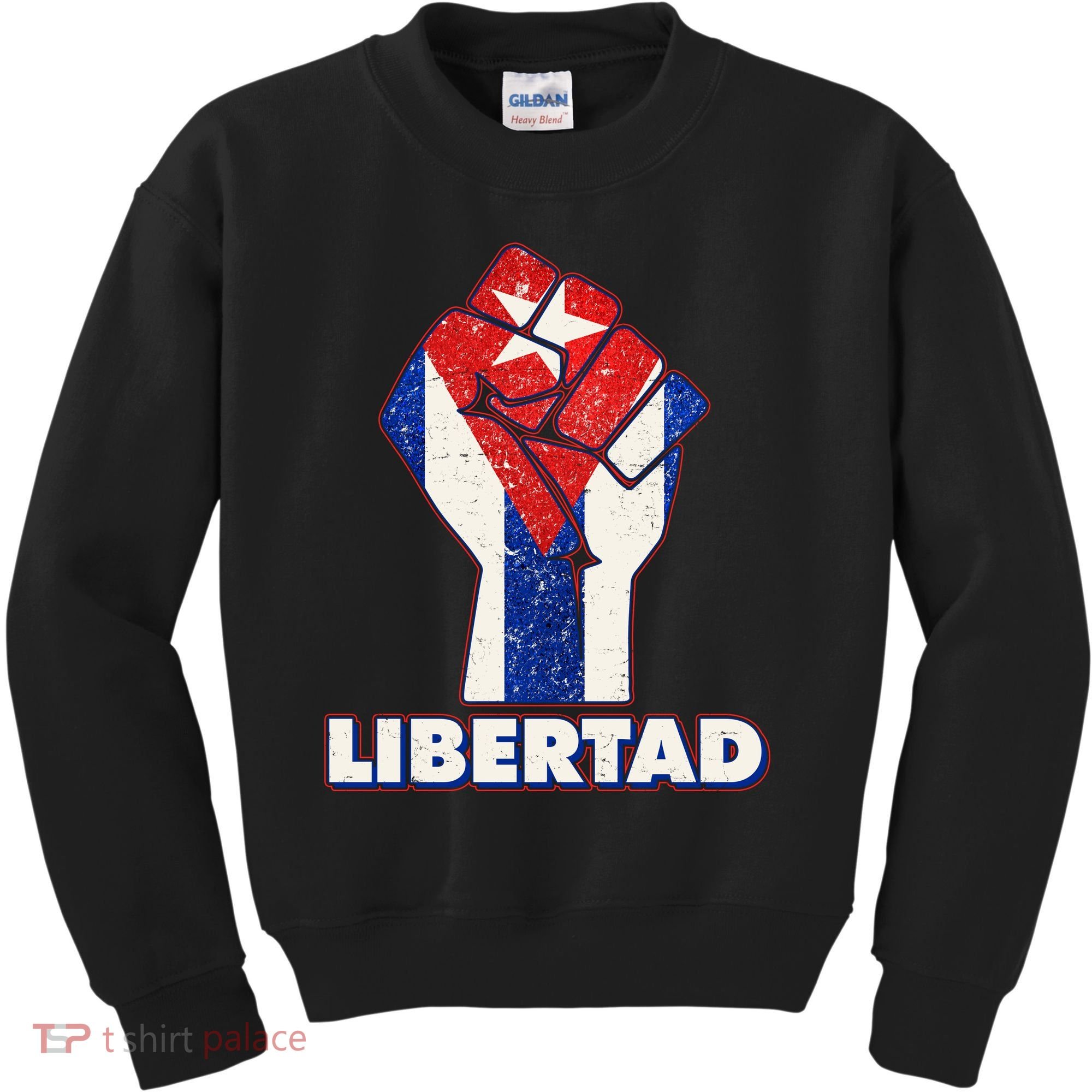 Libertad Cuba Cuban Flag Protest Fist Kids Sweatshirt