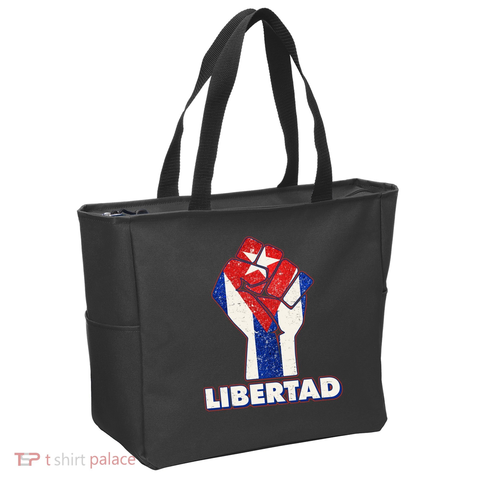 Libertad Cuba Cuban Flag Protest Fist Tote Bag