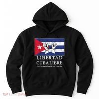 Libertad Cuba Libre Bandera Cubana Liberated De Cuba Hoodie thumb 0
