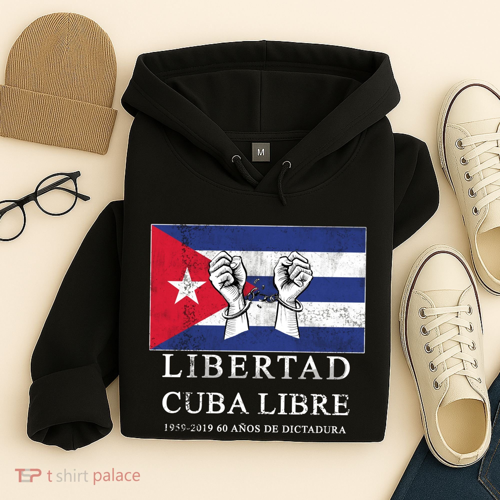Libertad Cuba Libre Bandera Cubana Liberated De Cuba Hoodie