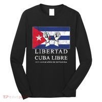 Libertad Cuba Libre Bandera Cubana Liberated De Cuba Long Sleeve Shirt thumb 0