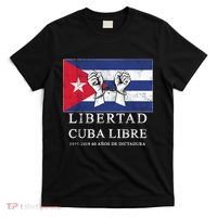 Libertad Cuba Libre Bandera Cubana Liberated De Cuba T-Shirt thumb 0