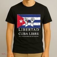 Libertad Cuba Libre Bandera Cubana Liberated De Cuba T-Shirt thumb 3