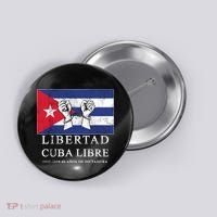 Libertad Cuba Libre Bandera Cubana Liberated De Cuba Button thumb 0