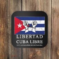 Libertad Cuba Libre Bandera Cubana Liberated De Cuba Coaster thumb 0