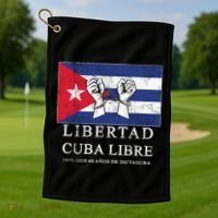 Libertad Cuba Libre Bandera Cubana Liberated De Cuba Golf Towel thumb 1