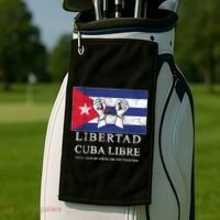 Libertad Cuba Libre Bandera Cubana Liberated De Cuba Golf Towel thumb 2