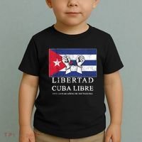 Libertad Cuba Libre Bandera Cubana Liberated De Cuba Toddler T-Shirt thumb 2