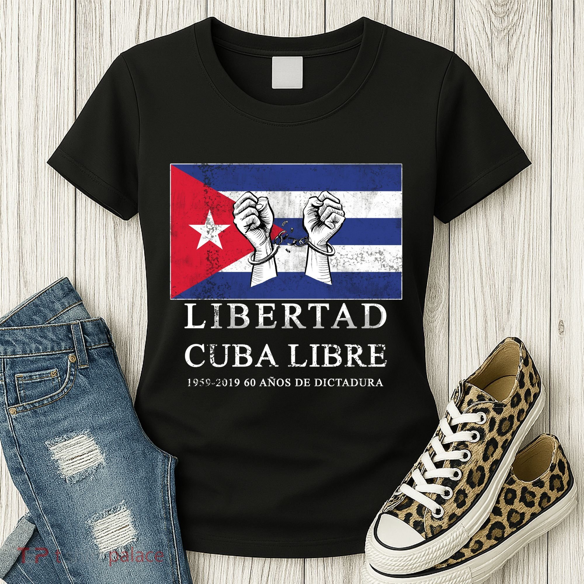 Libertad Cuba Libre Bandera Cubana Liberated De Cuba Women's T-Shirt
