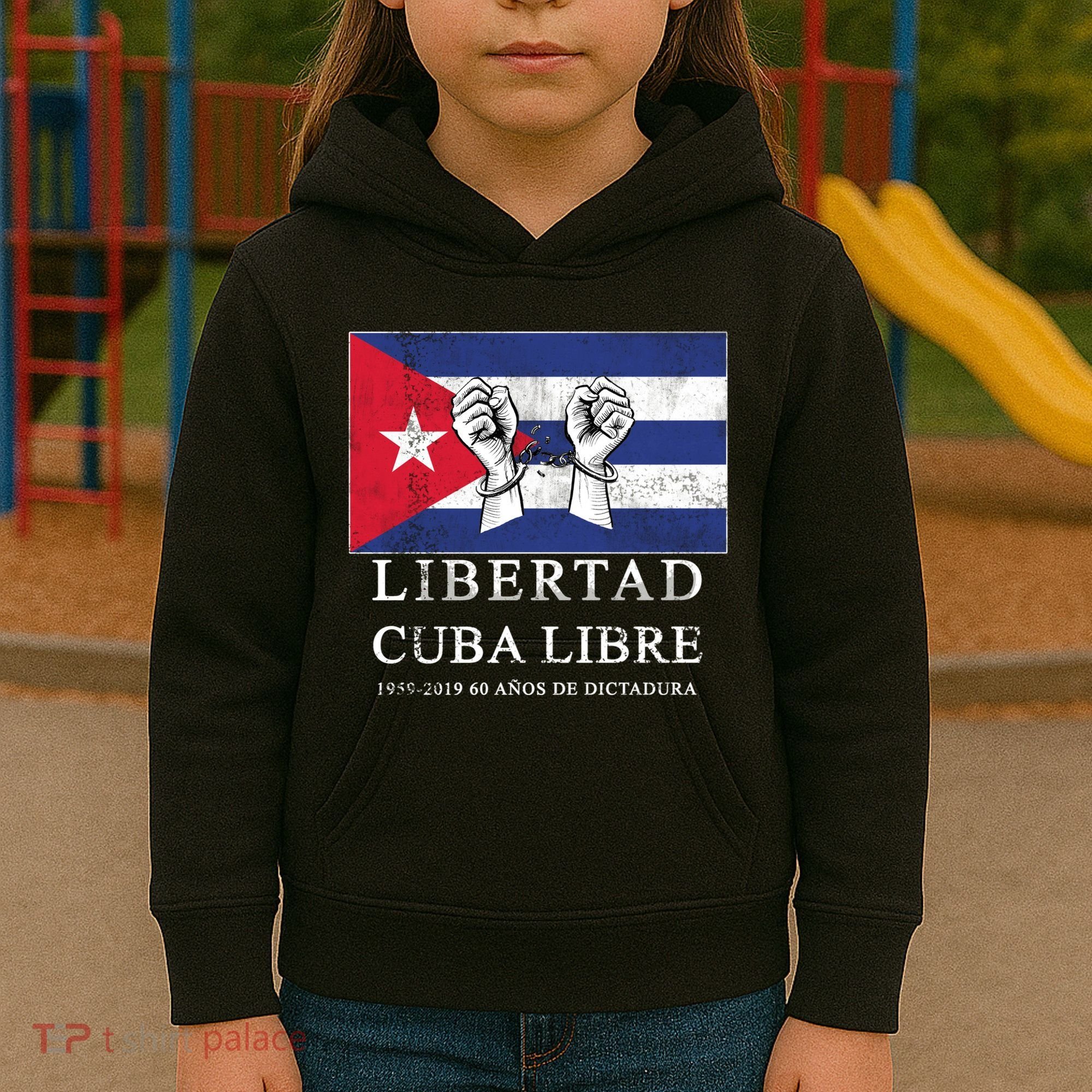 Libertad Cuba Libre Bandera Cubana Liberated De Cuba Kids Hoodie