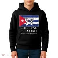 Libertad Cuba Libre Bandera Cubana Liberated De Cuba Kids Hoodie thumb 4