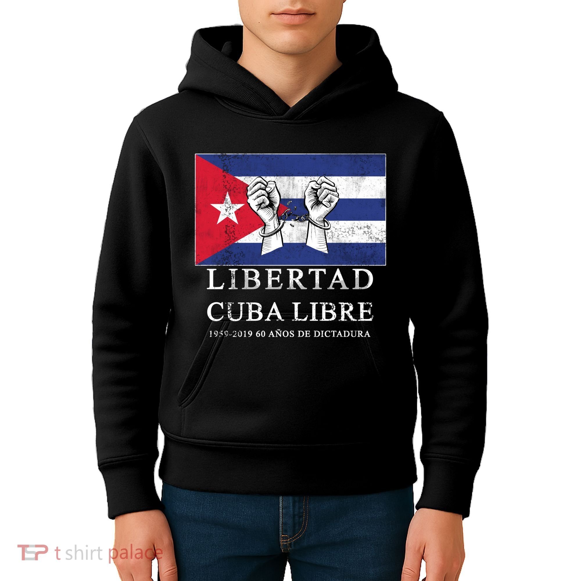 Libertad Cuba Libre Bandera Cubana Liberated De Cuba Kids Hoodie