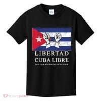 Libertad Cuba Libre Bandera Cubana Liberated De Cuba Kids T-Shirt thumb 0