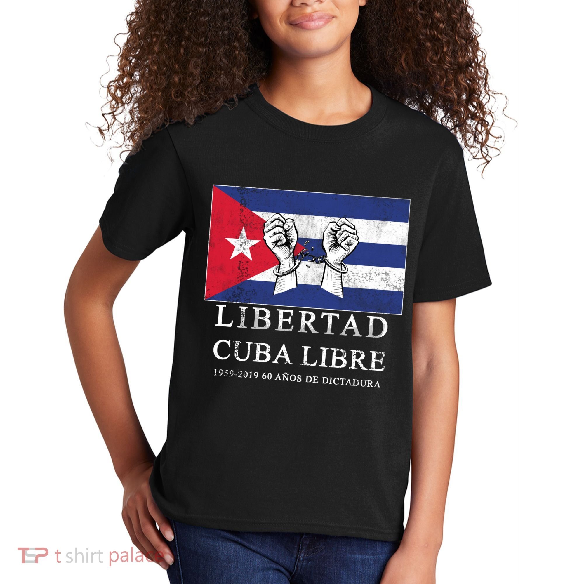 Libertad Cuba Libre Bandera Cubana Liberated De Cuba Kids T-Shirt
