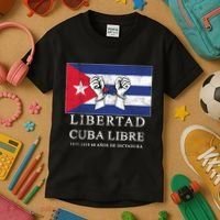 Libertad Cuba Libre Bandera Cubana Liberated De Cuba Kids T-Shirt thumb 3