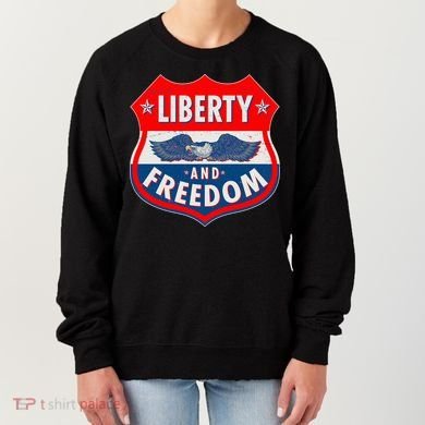 Liberty And Freedom US Eagle Road Sign Women's Sweatshirt