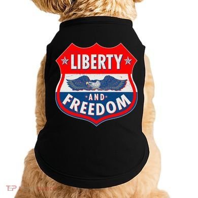 Liberty And Freedom US Eagle Road Sign Doggie Tank