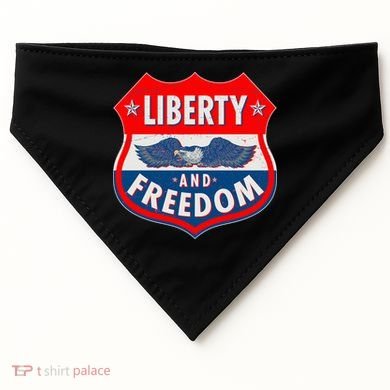Liberty And Freedom US Eagle Road Sign USA-Made Doggie Bandana