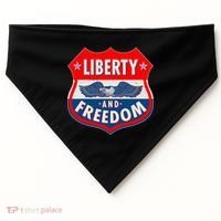 Liberty And Freedom US Eagle Road Sign USA-Made Doggie Bandana thumb 0