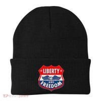 Liberty And Freedom US Eagle Road Sign Beanie thumb 0