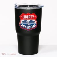 Liberty And Freedom US Eagle Road Sign Tumbler thumb 0