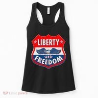 Liberty And Freedom US Eagle Road Sign Women's Tank Top thumb 0