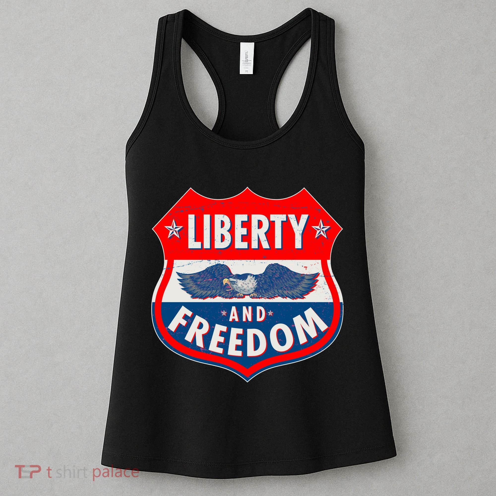 Liberty And Freedom US Eagle Road Sign Women's Tank Top