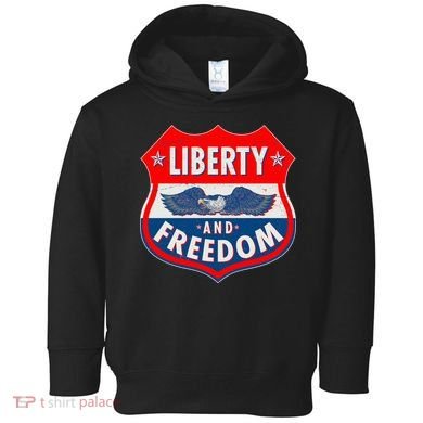 Liberty And Freedom US Eagle Road Sign Toddler Hoodie