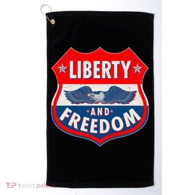 Liberty And Freedom US Eagle Road Sign Golf Towel