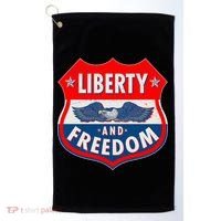Liberty And Freedom US Eagle Road Sign Golf Towel thumb 0
