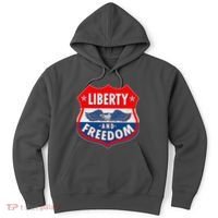 Liberty And Freedom US Eagle Road Sign Hoodie thumb 0