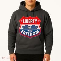 Liberty And Freedom US Eagle Road Sign Hoodie thumb 2
