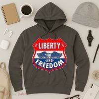 Liberty And Freedom US Eagle Road Sign Hoodie thumb 3